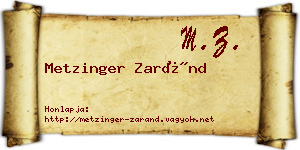 Metzinger Zaránd névjegykártya